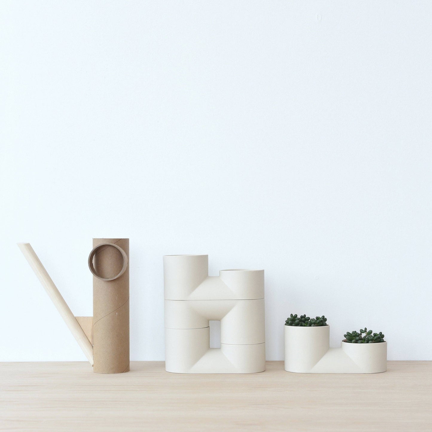 Double Planter: Bone