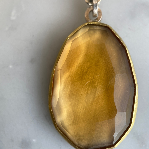 Citrine rose cut pendant