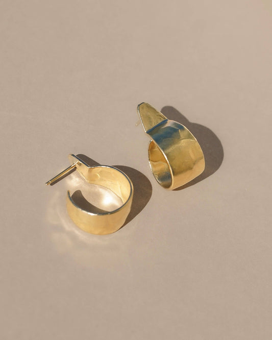 Mountainside Jewelry - Shield Earrings: Gold Vermeil