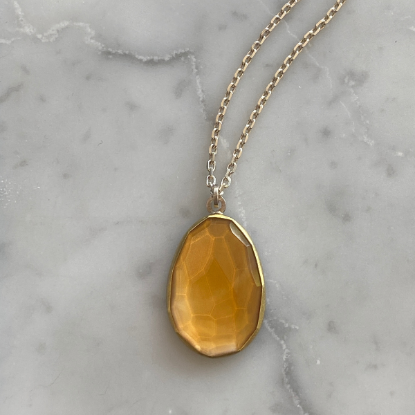 Citrine rose cut pendant