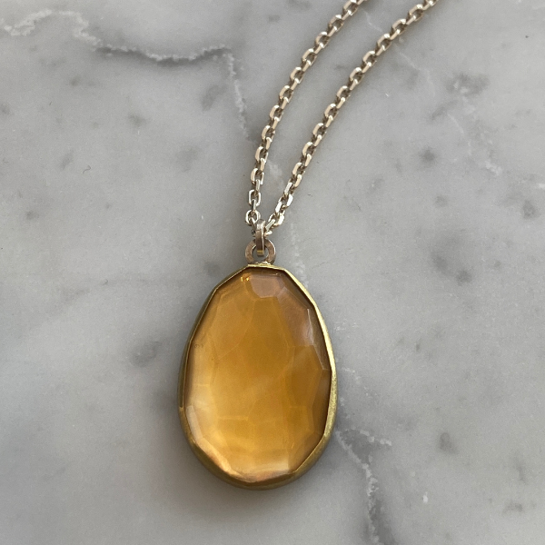Citrine rose cut pendant