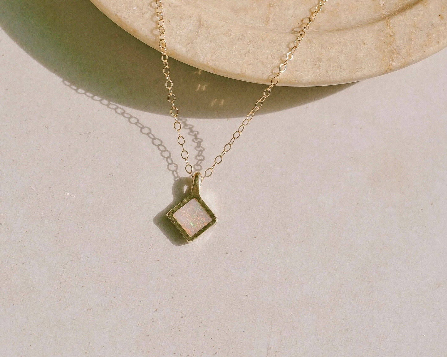 Mountainside Jewelry - Mesa Necklace: Brass + Gold Filled / Turquoise