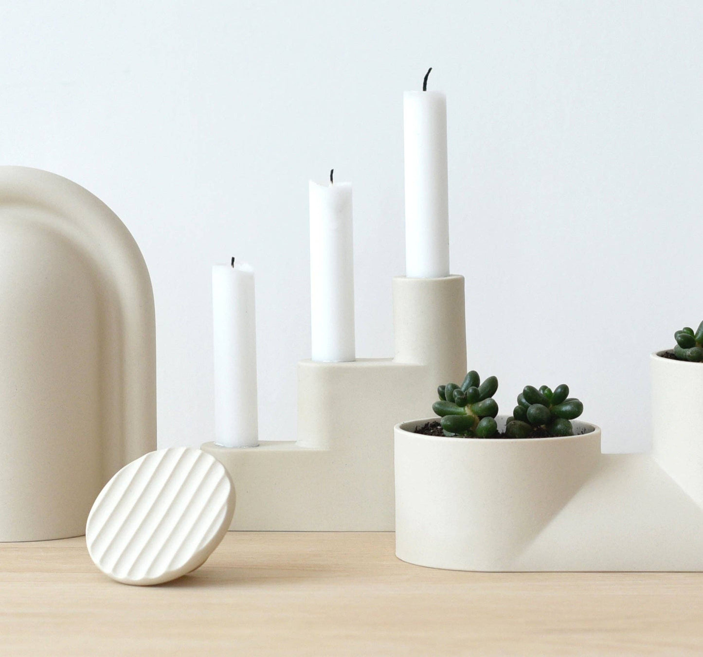 Step Candelabra: White