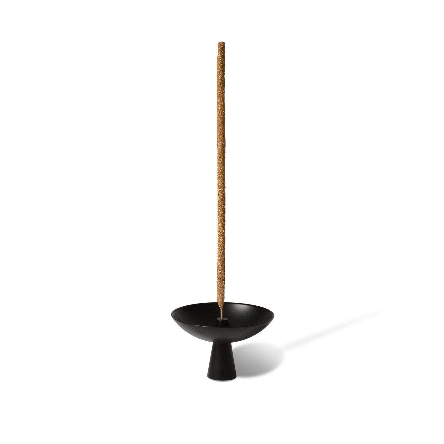 Cedar and Myrrh - Black Coated Brass Incense Holder with Ash Catcher
