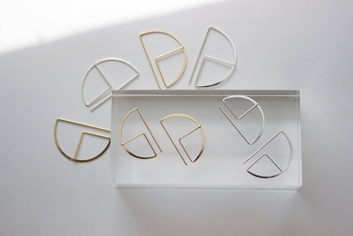 L.Greenwalt Jewelry - Sm. Round Profile Earrings: 925 Sterling Silver