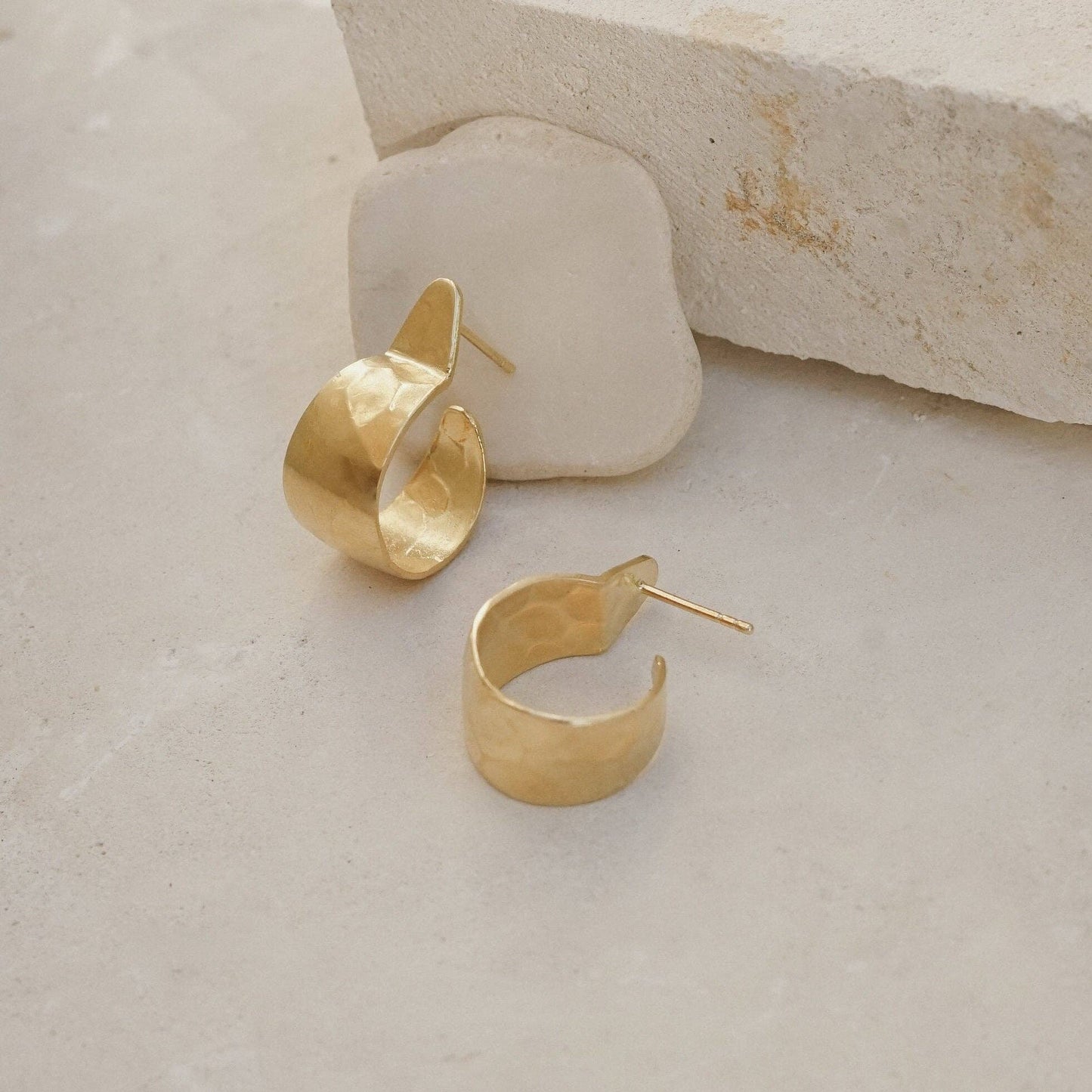 Mountainside Jewelry - Shield Earrings: Gold Vermeil