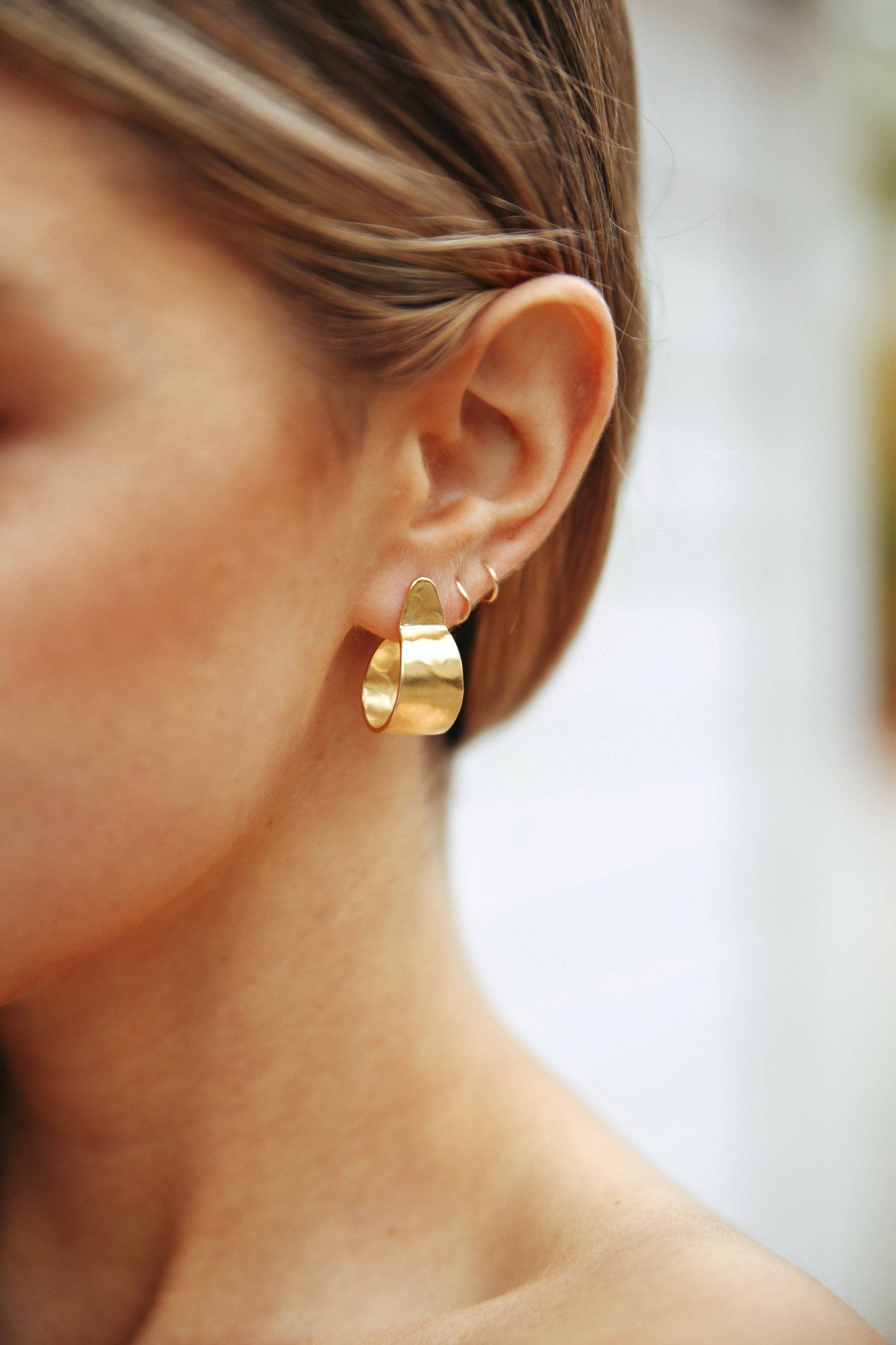 Mountainside Jewelry - Shield Earrings: Gold Vermeil