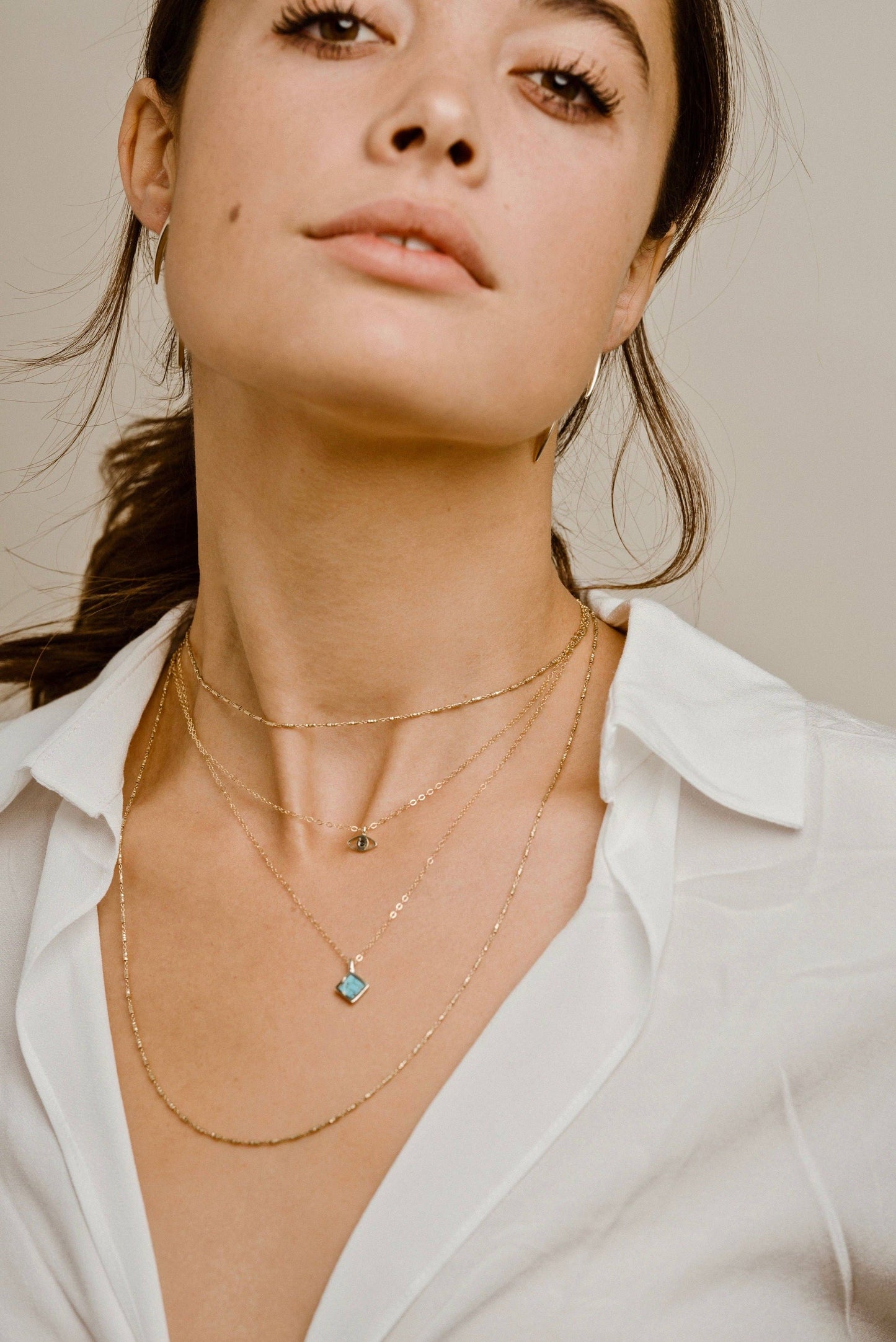 Mountainside Jewelry - Mesa Necklace: Brass + Gold Filled / Kyanite