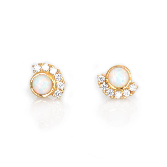La Kaiser - Opal & Diamond Parisian Sunset Studs