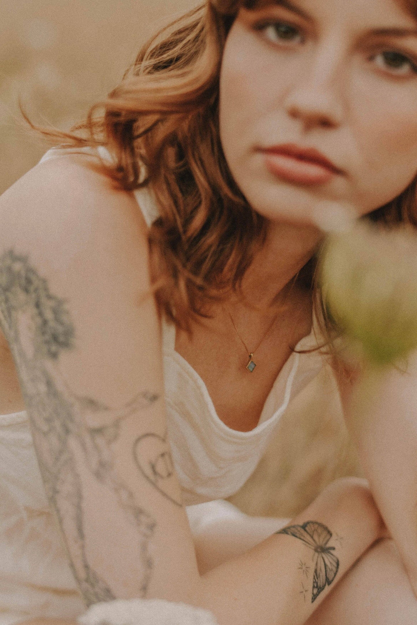 Mountainside Jewelry - Mesa Necklace: Brass + Gold Filled / Turquoise