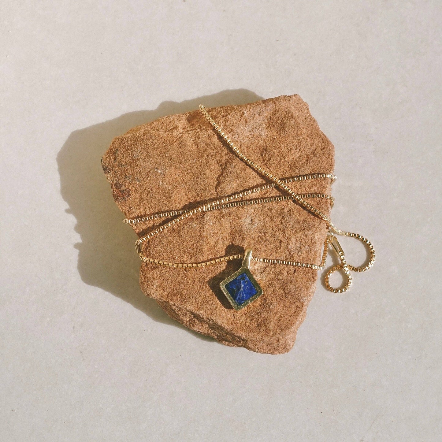 Mountainside Jewelry - Mesa Necklace: Brass + Gold Filled / Turquoise