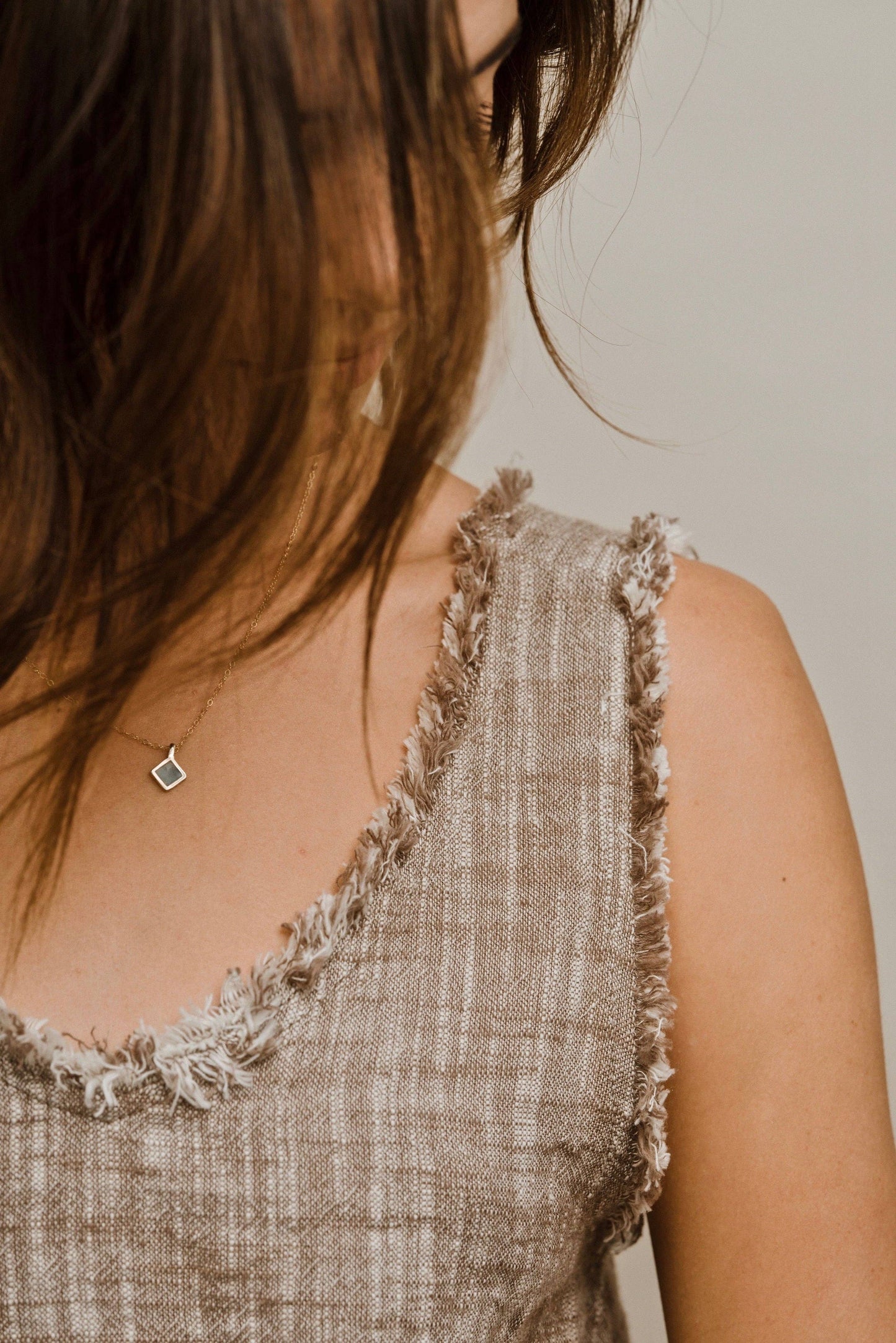 Mountainside Jewelry - Mesa Necklace: Brass + Gold Filled / Turquoise