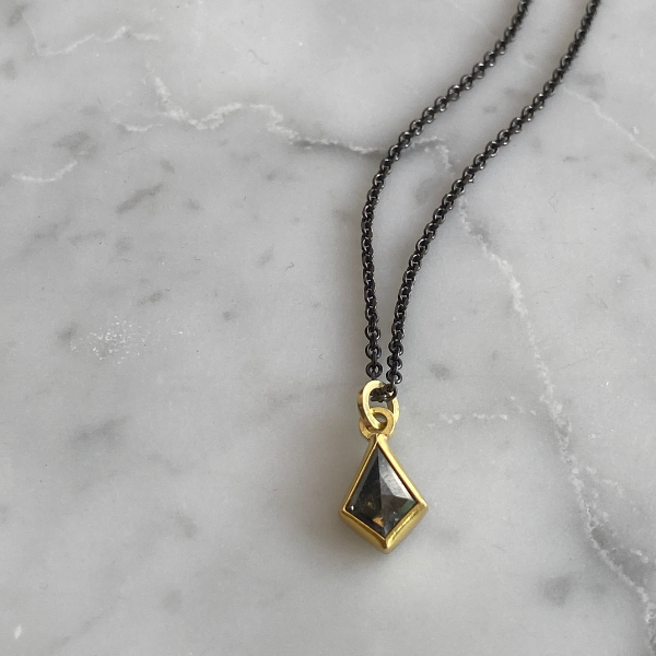 Grey Diamond kite pendant