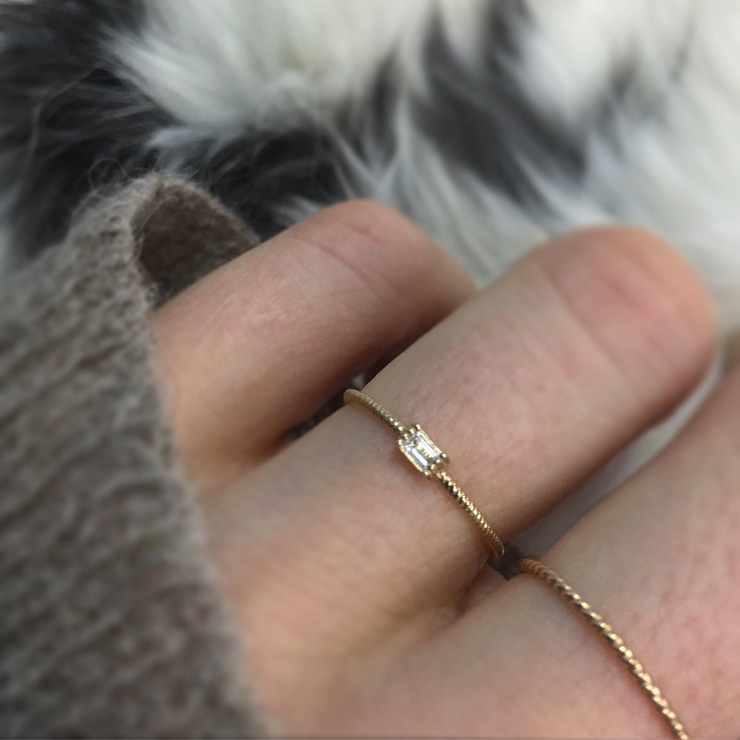 Diamond Golden Grace Twist Ring