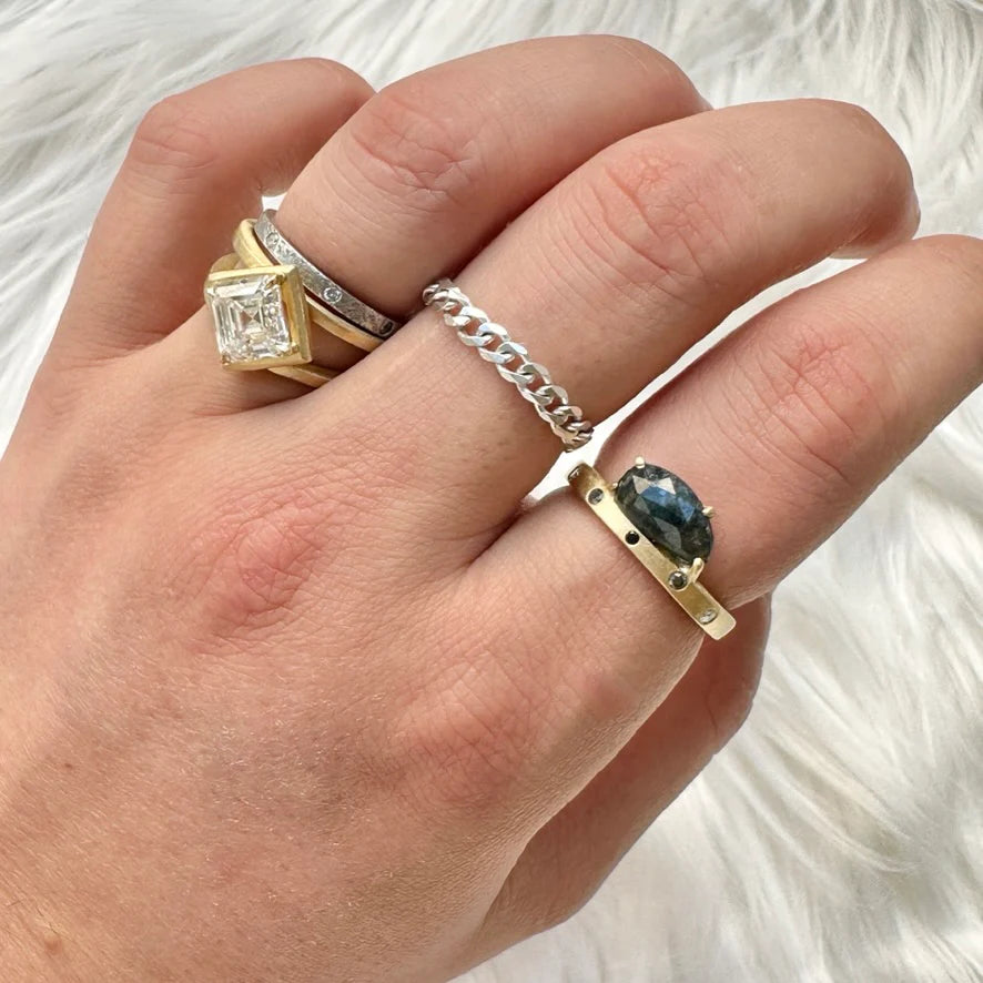 Sapphire and Diamond Engagement Ring in 14k Gold