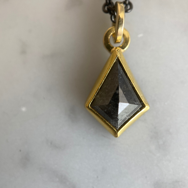 Grey Diamond kite pendant