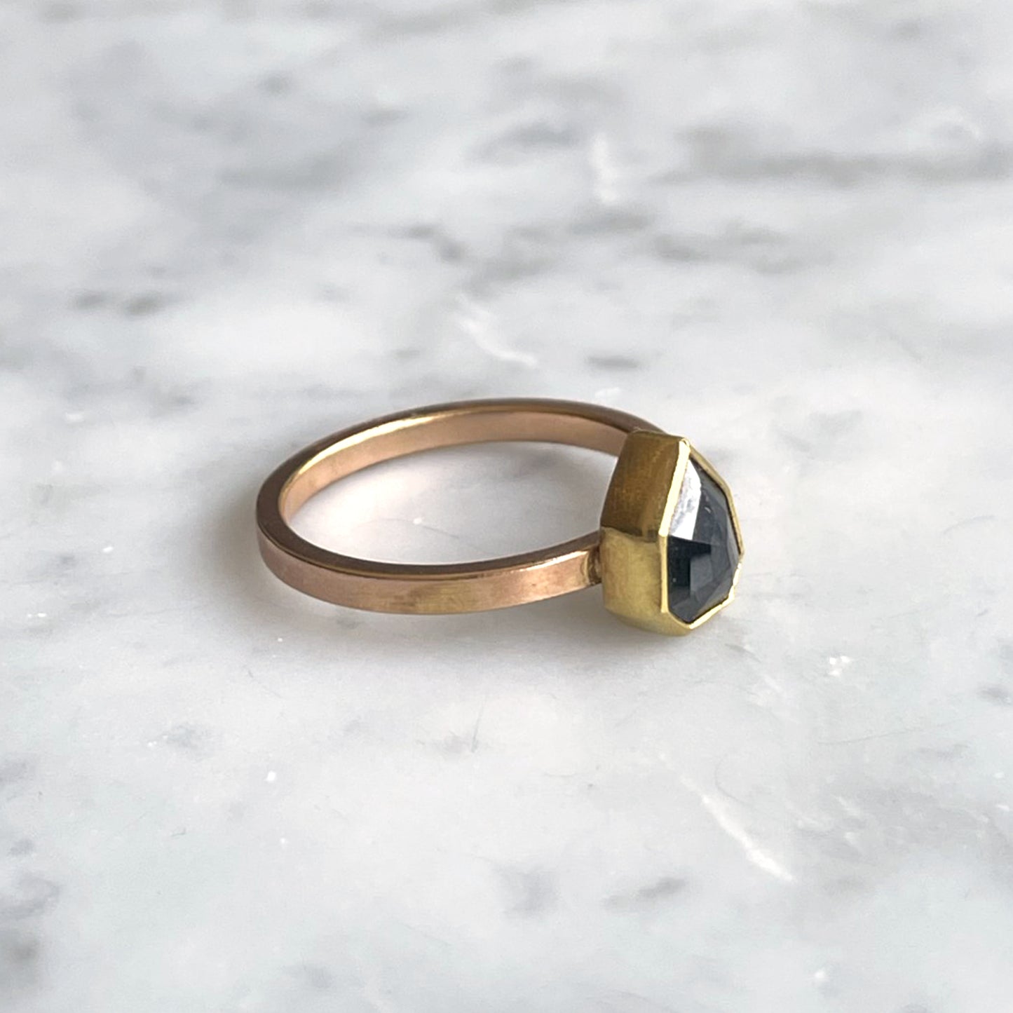 Black Diamond Shield Ring