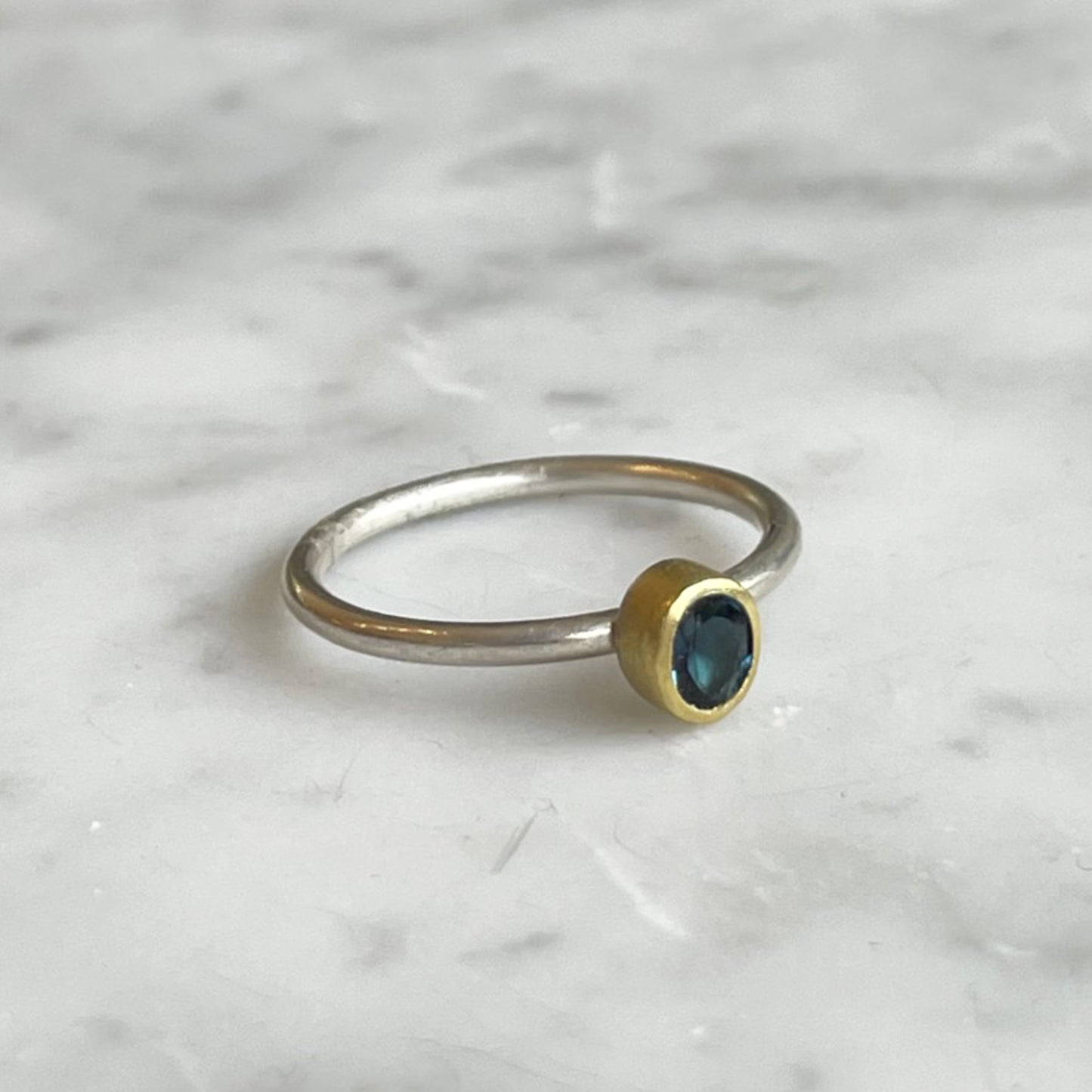 Blue Tourmaline Oval Ring