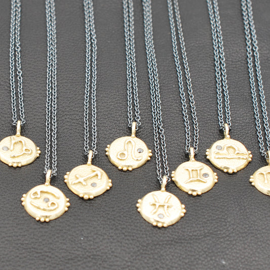 Zodiac Talisman Necklace - Brass
