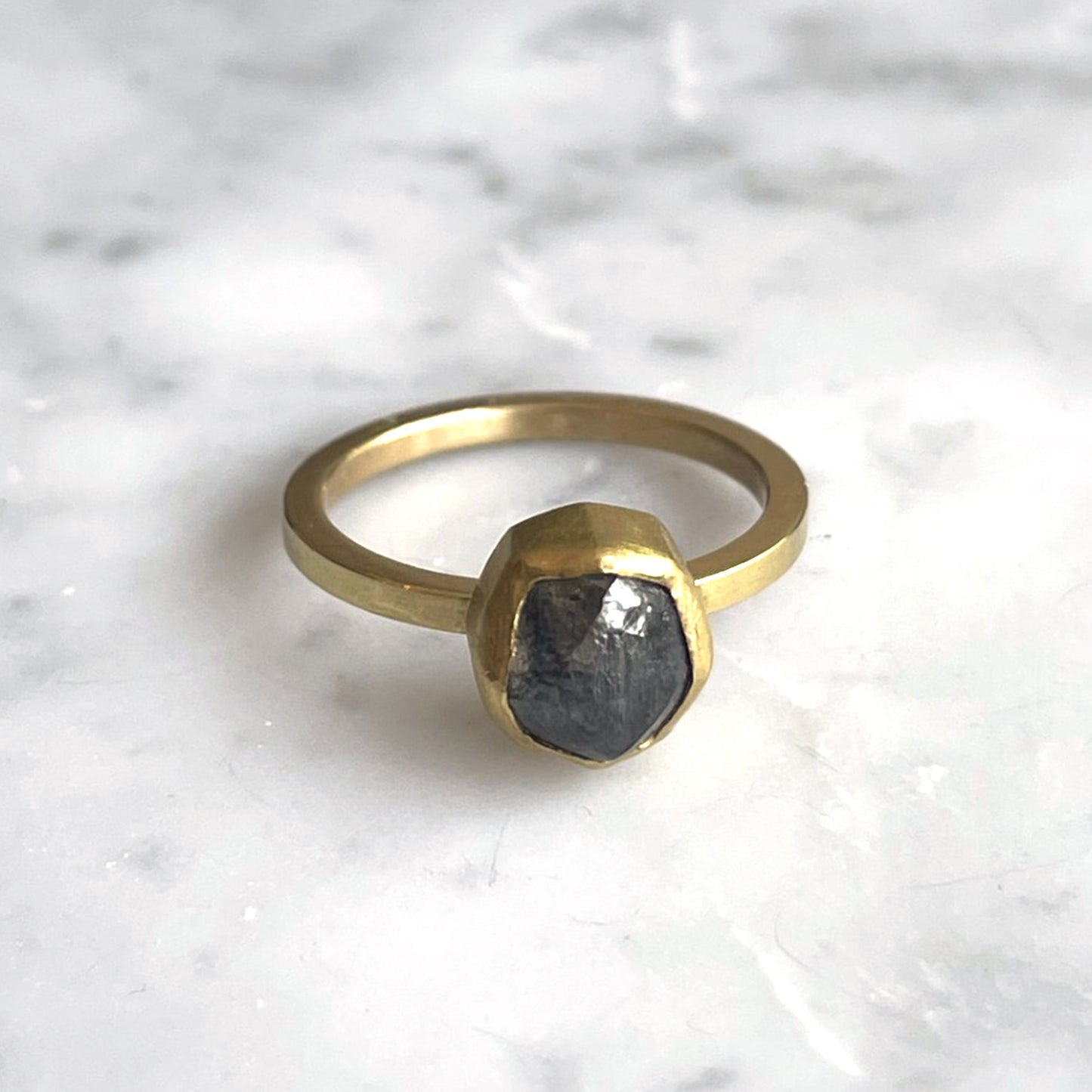 Grey Diamond Crystal Ring