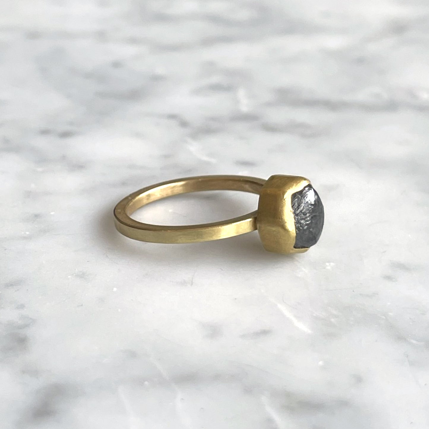 Grey Diamond Crystal Ring
