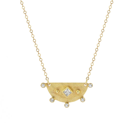 Half Moon Necklace - 14k Gold Vermeil
