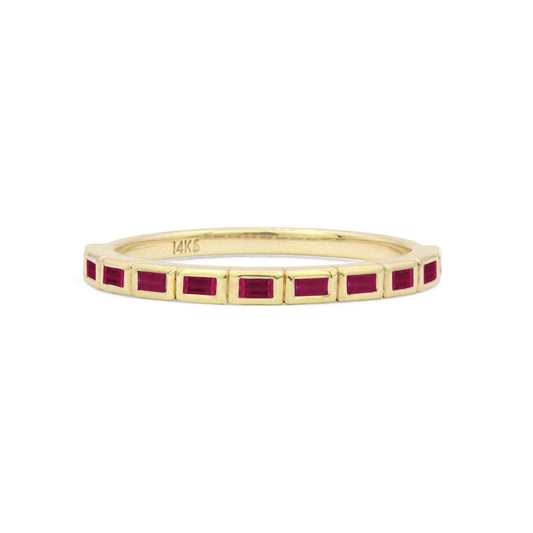 Ruby Baguette Stacking Ring