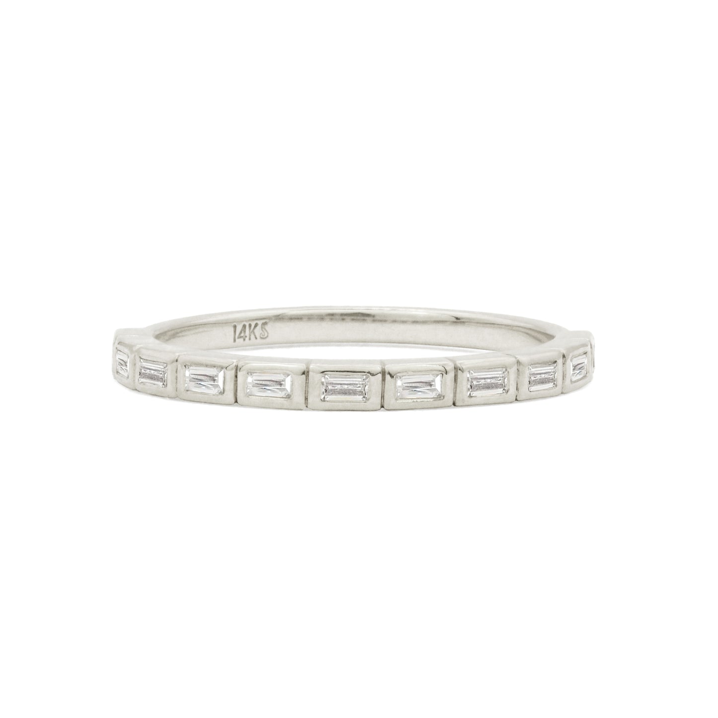 White Diamond Baguette Stacking Ring