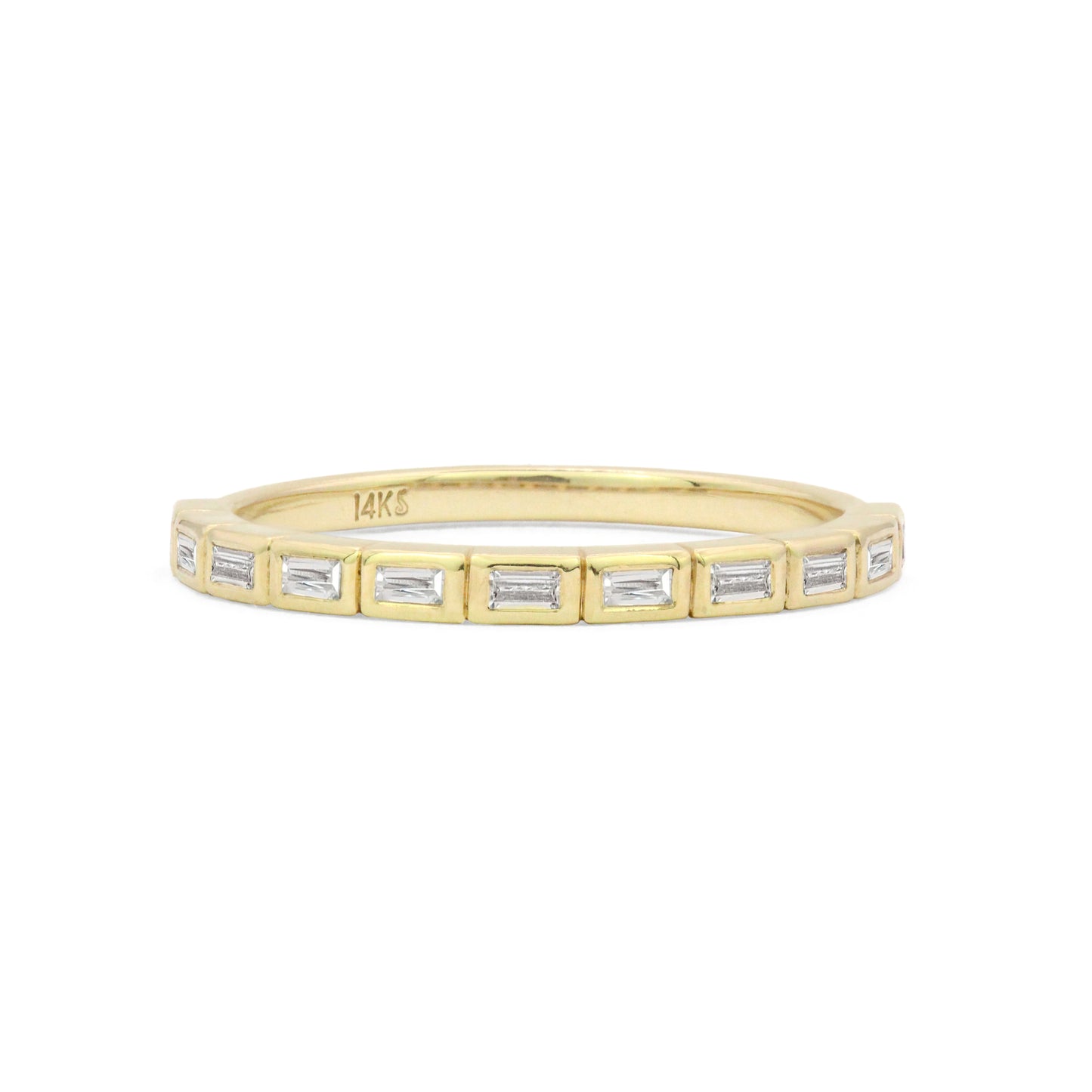 White Diamond Baguette Stacking Ring