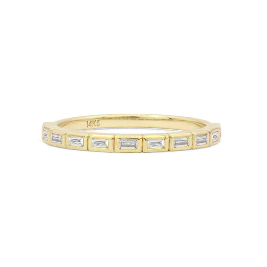 White Diamond Baguette Stacking Ring