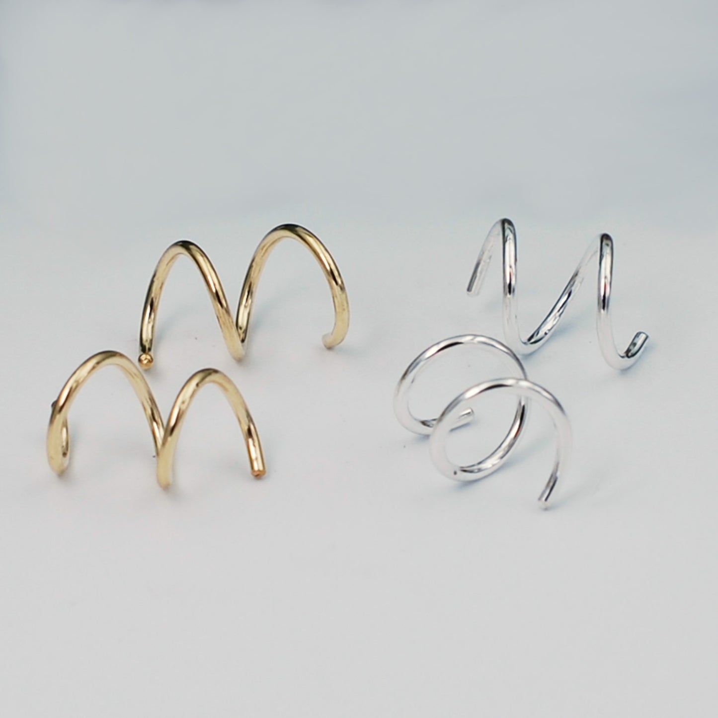 Cork Screw Hoops (Double Piercing Needed)