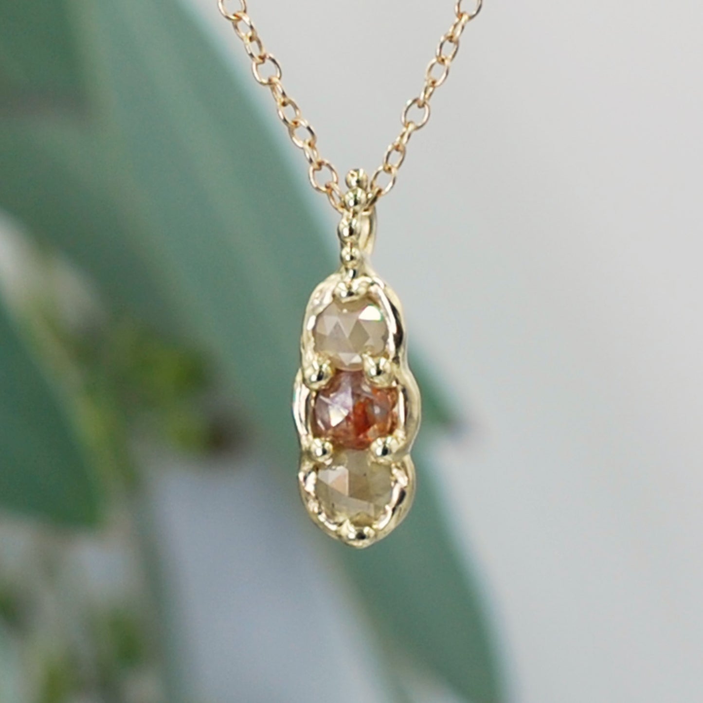 Rose Cut Diamond Trio Pendant