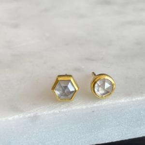 Icy Diamond mismatched stud earrings