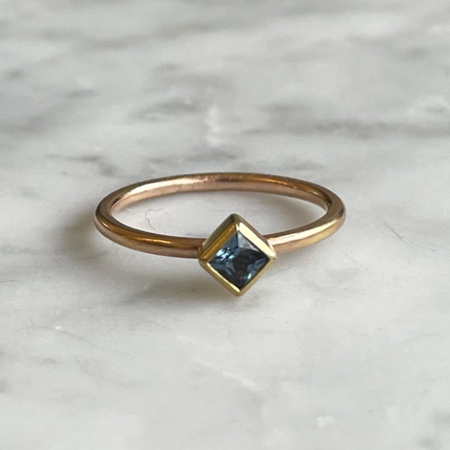 Sapphire Square Ring