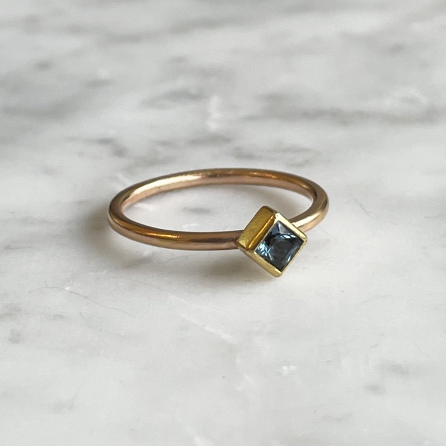 Sapphire Square Ring
