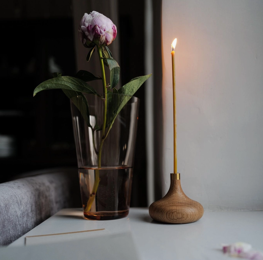 Oak Candle Holder