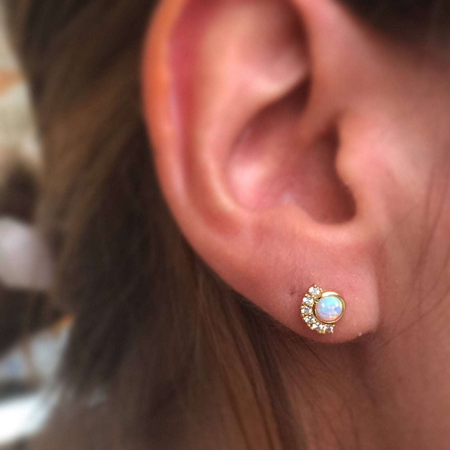 La Kaiser - Opal & Diamond Parisian Sunset Studs