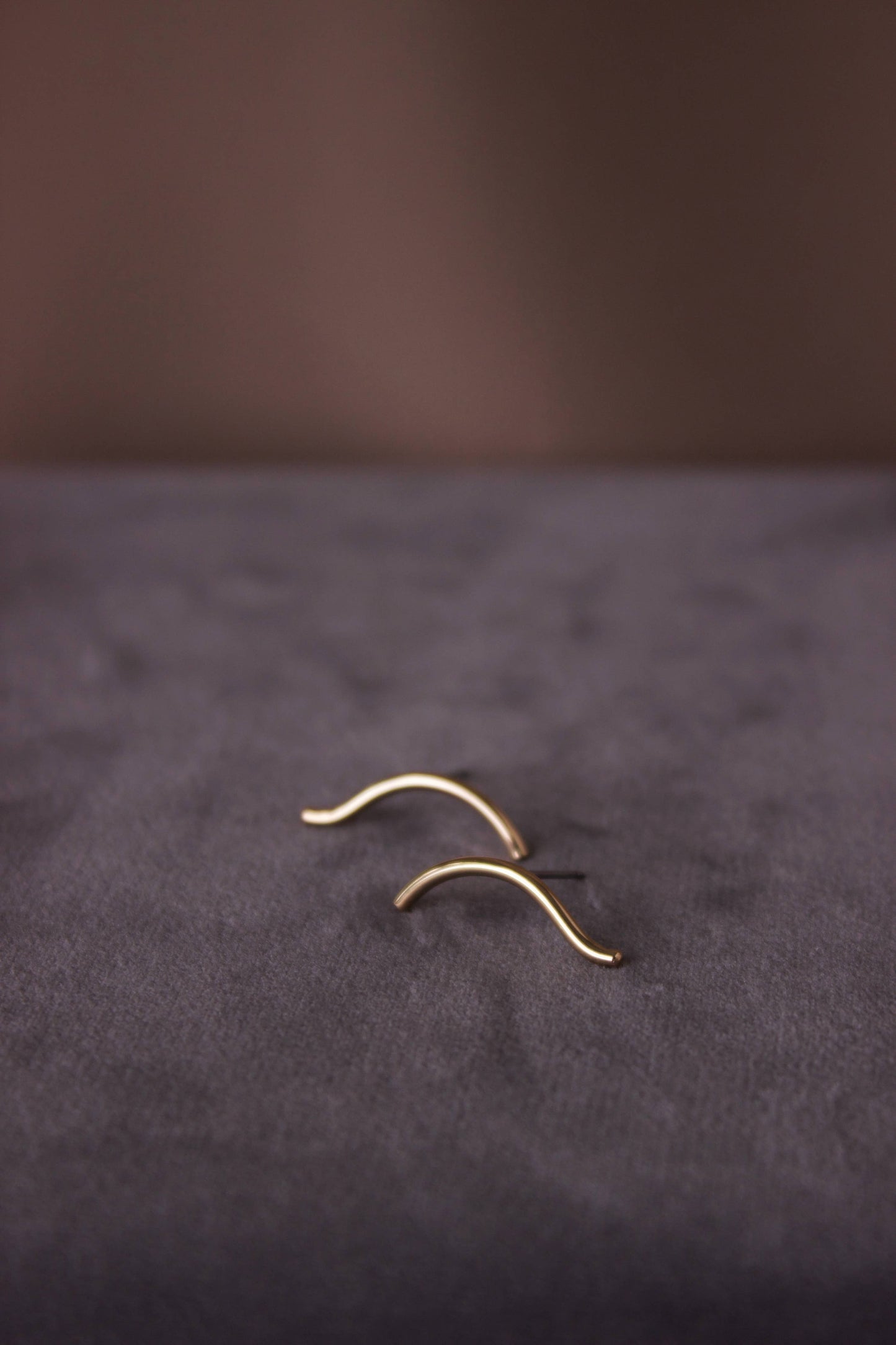 L.Greenwalt Jewelry - Curve Stud Earrings: 14K Gold Fill