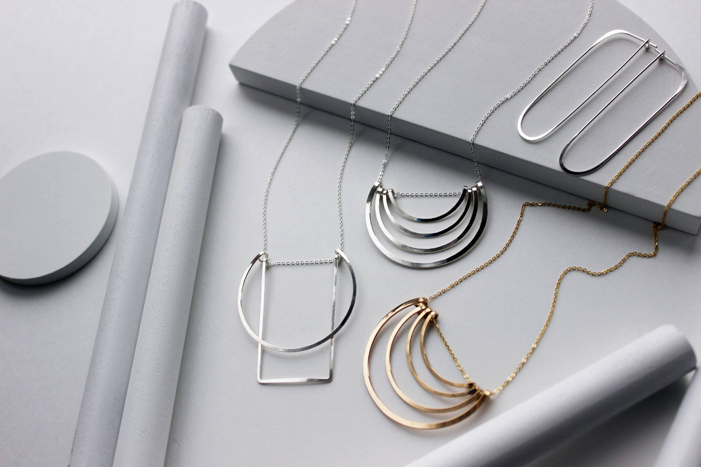 L.Greenwalt Jewelry - Long Oval Earrings: Sterling Silver
