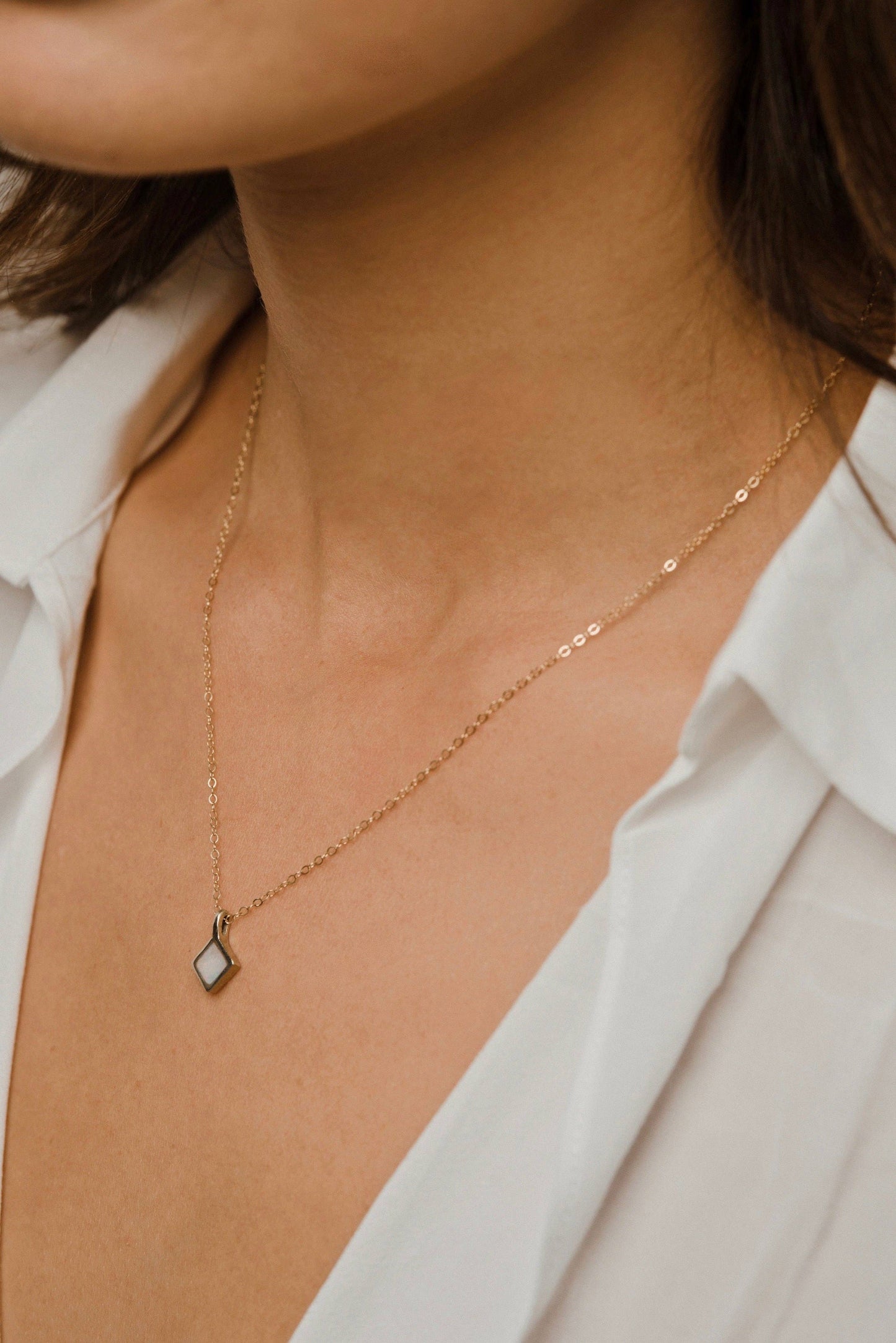 Mountainside Jewelry - Mesa Necklace: Brass + Gold Filled / Kyanite