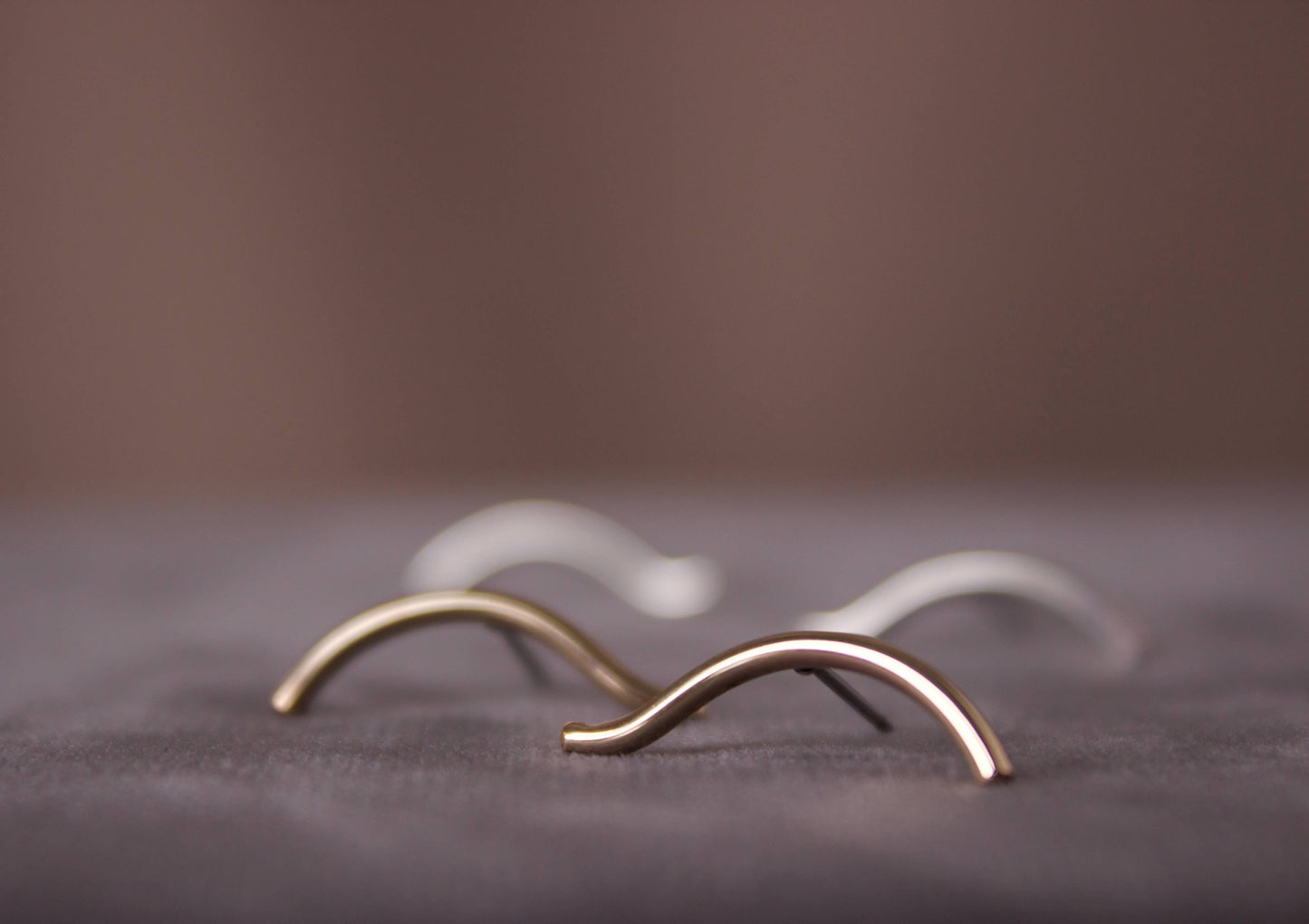 L.Greenwalt Jewelry - Curve Stud Earrings: 14K Gold Fill