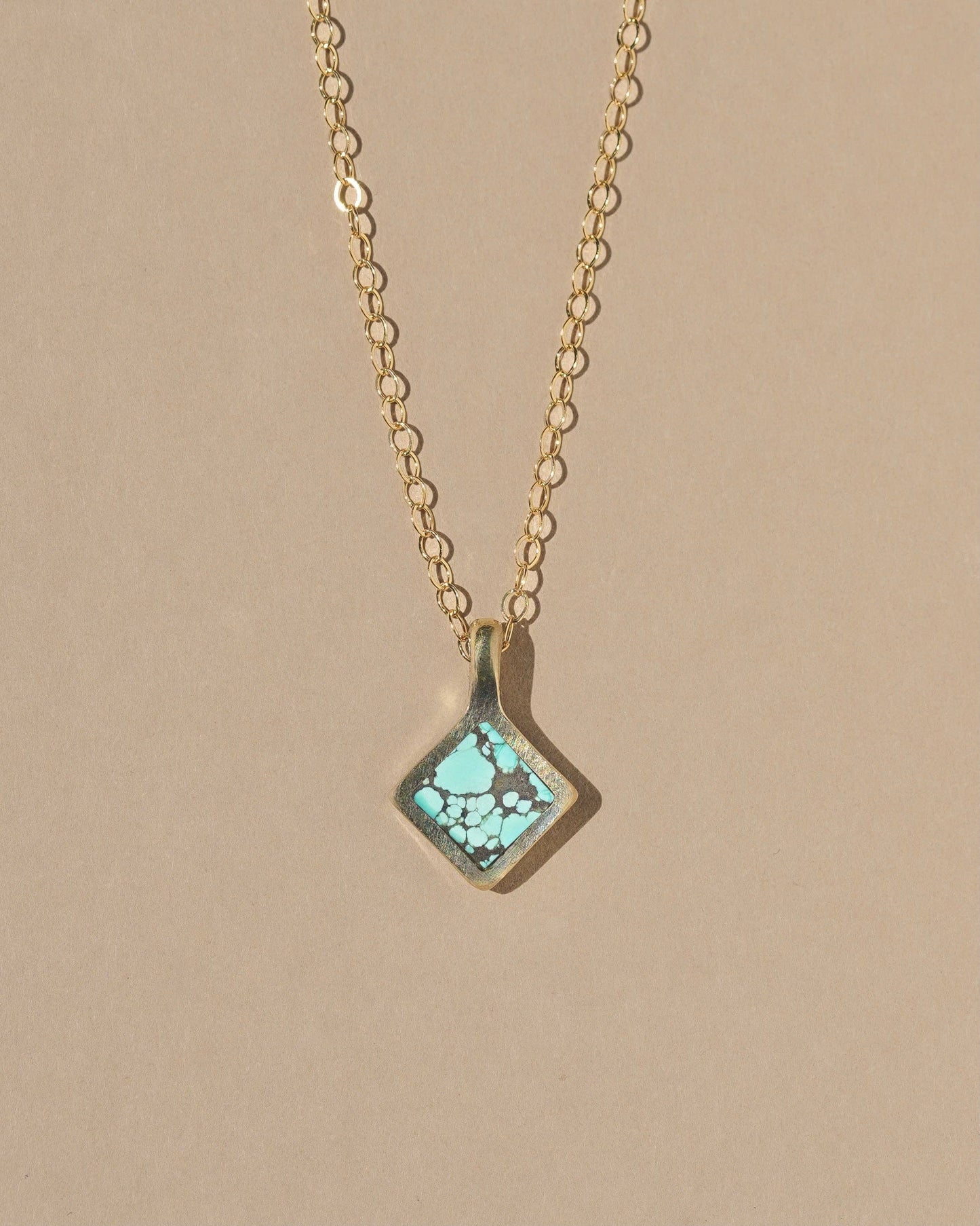 Mountainside Jewelry - Mesa Necklace: Brass + Gold Filled / Turquoise