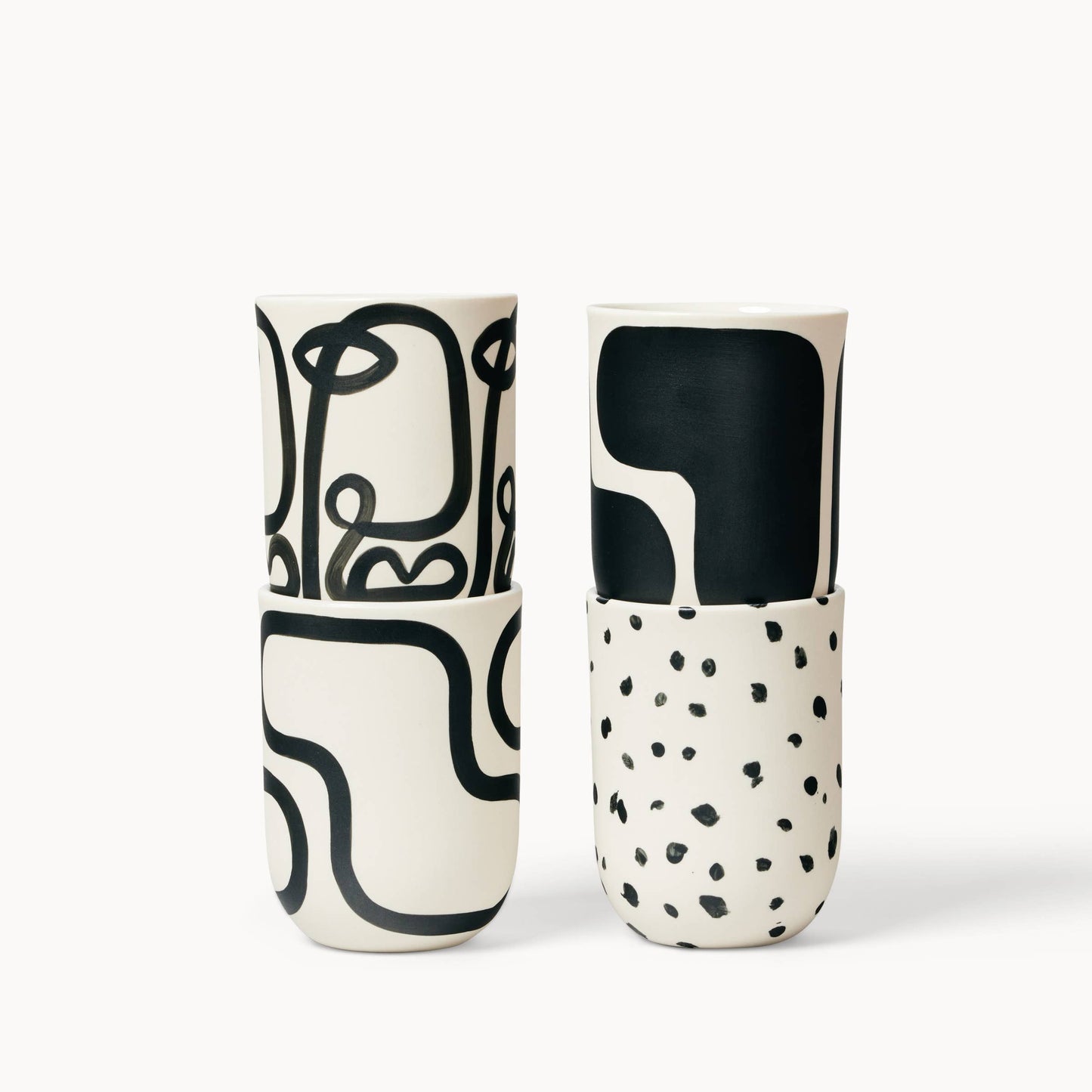 Color Block Coffee Cup - Black