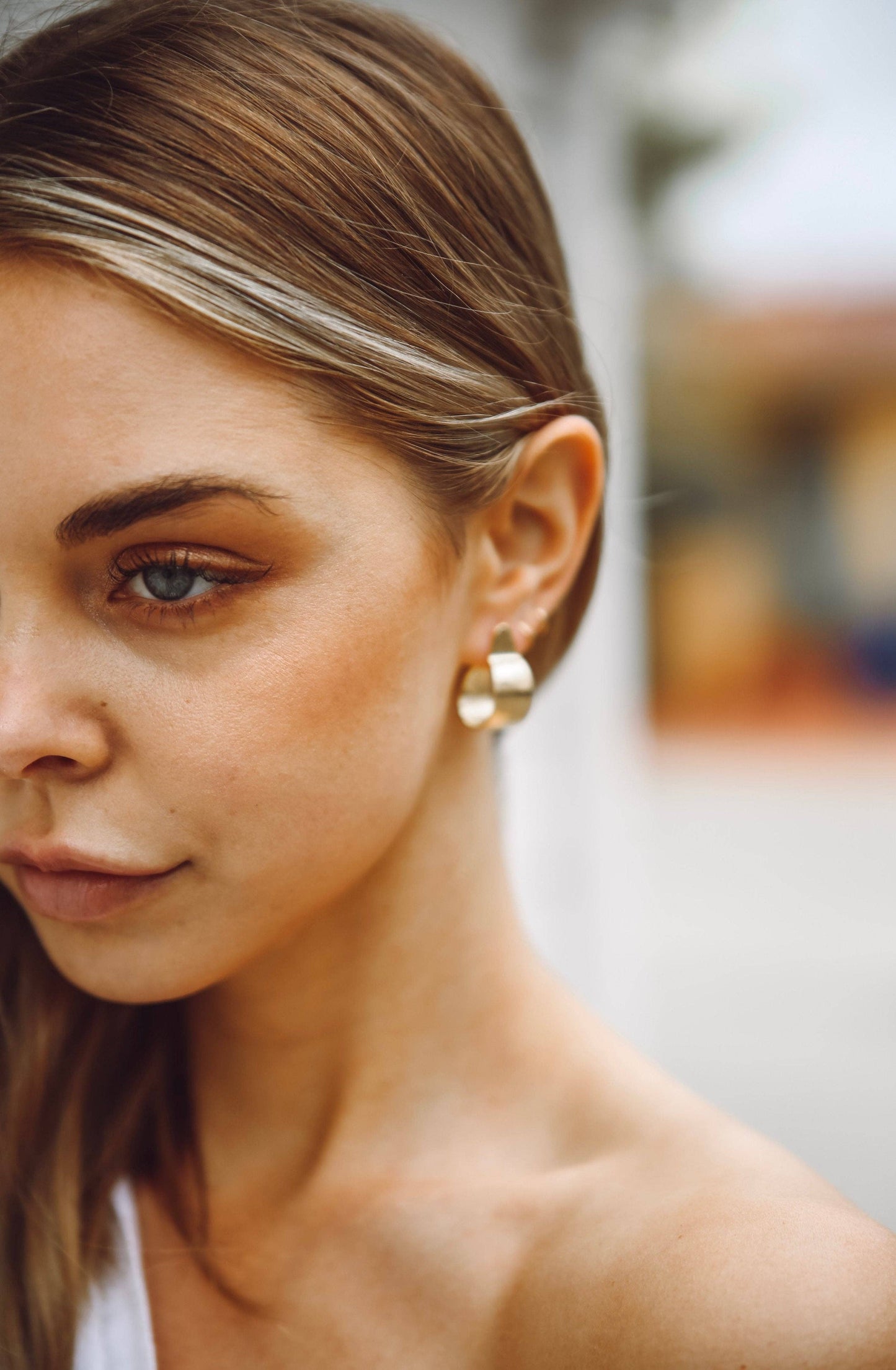 Mountainside Jewelry - Shield Earrings: Gold Vermeil