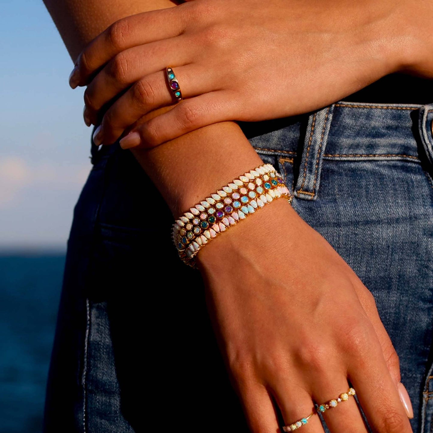 La Kaiser - Pastel Opal Ombre Tennis Bracelet: 6''