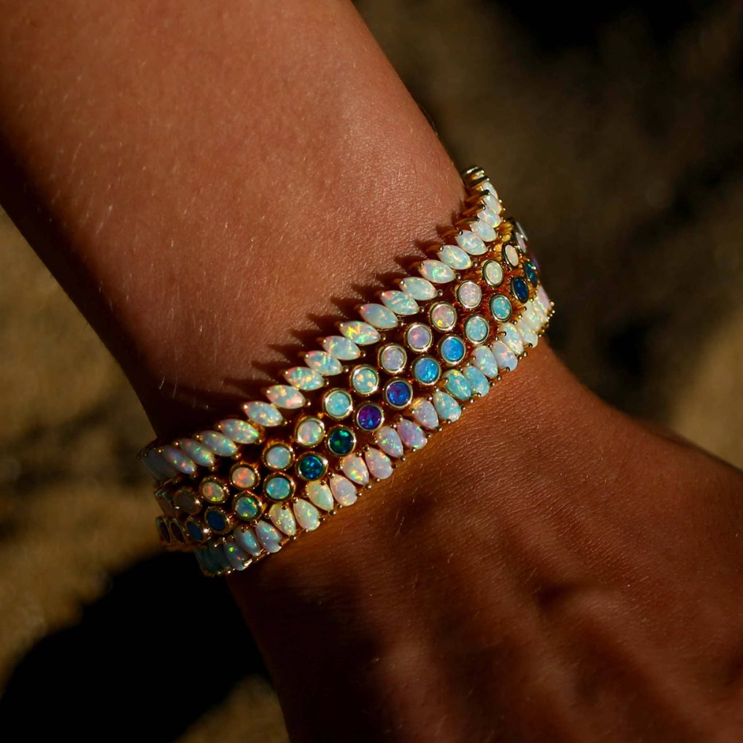 La Kaiser - Pastel Opal Ombre Tennis Bracelet: 6''