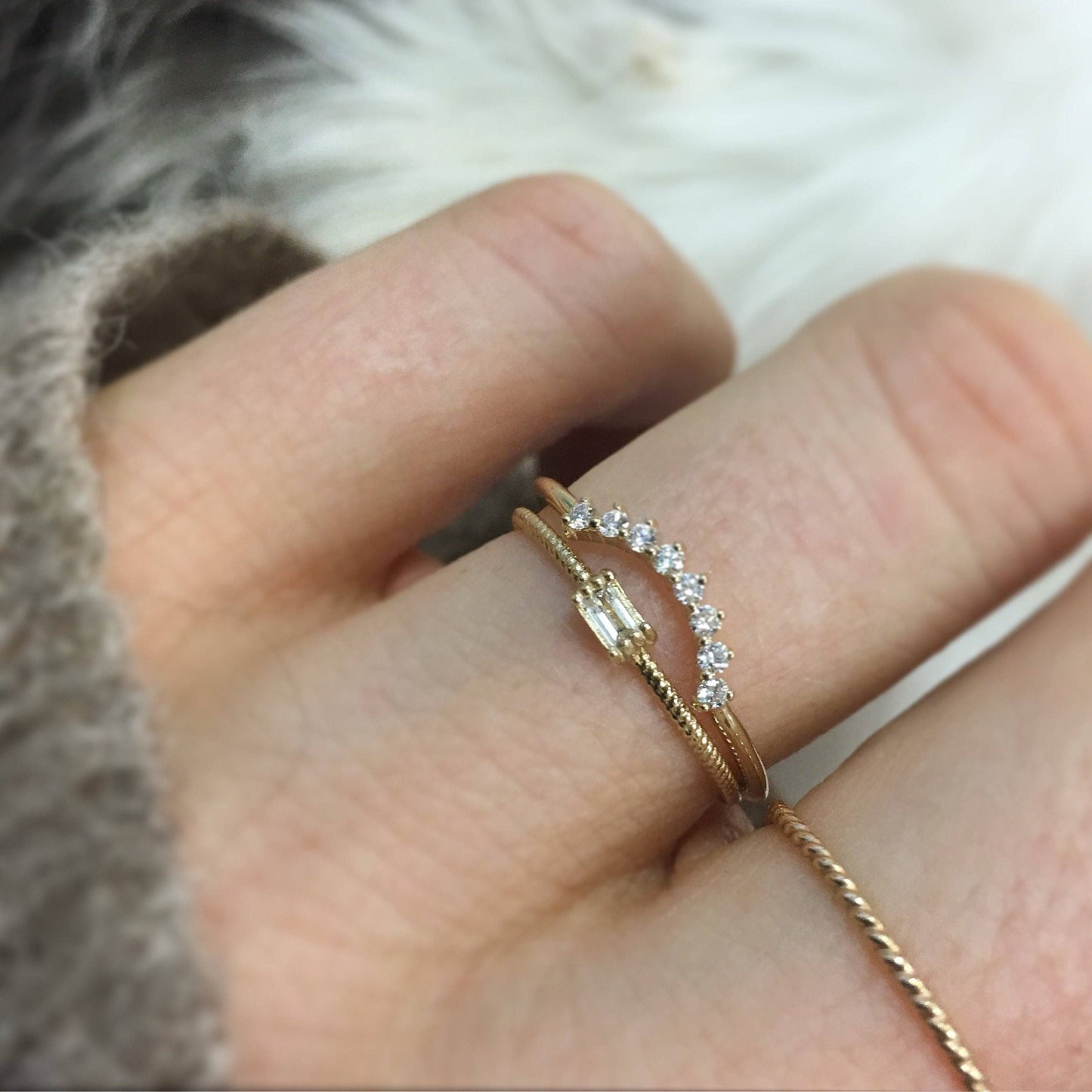 Diamond Golden Grace Twist Ring