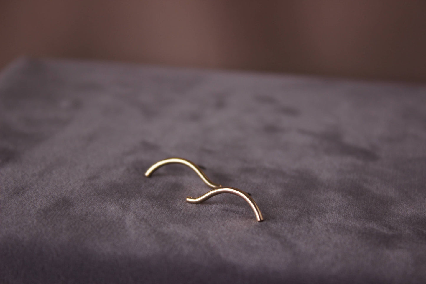 L.Greenwalt Jewelry - Curve Stud Earrings: 14K Gold Fill