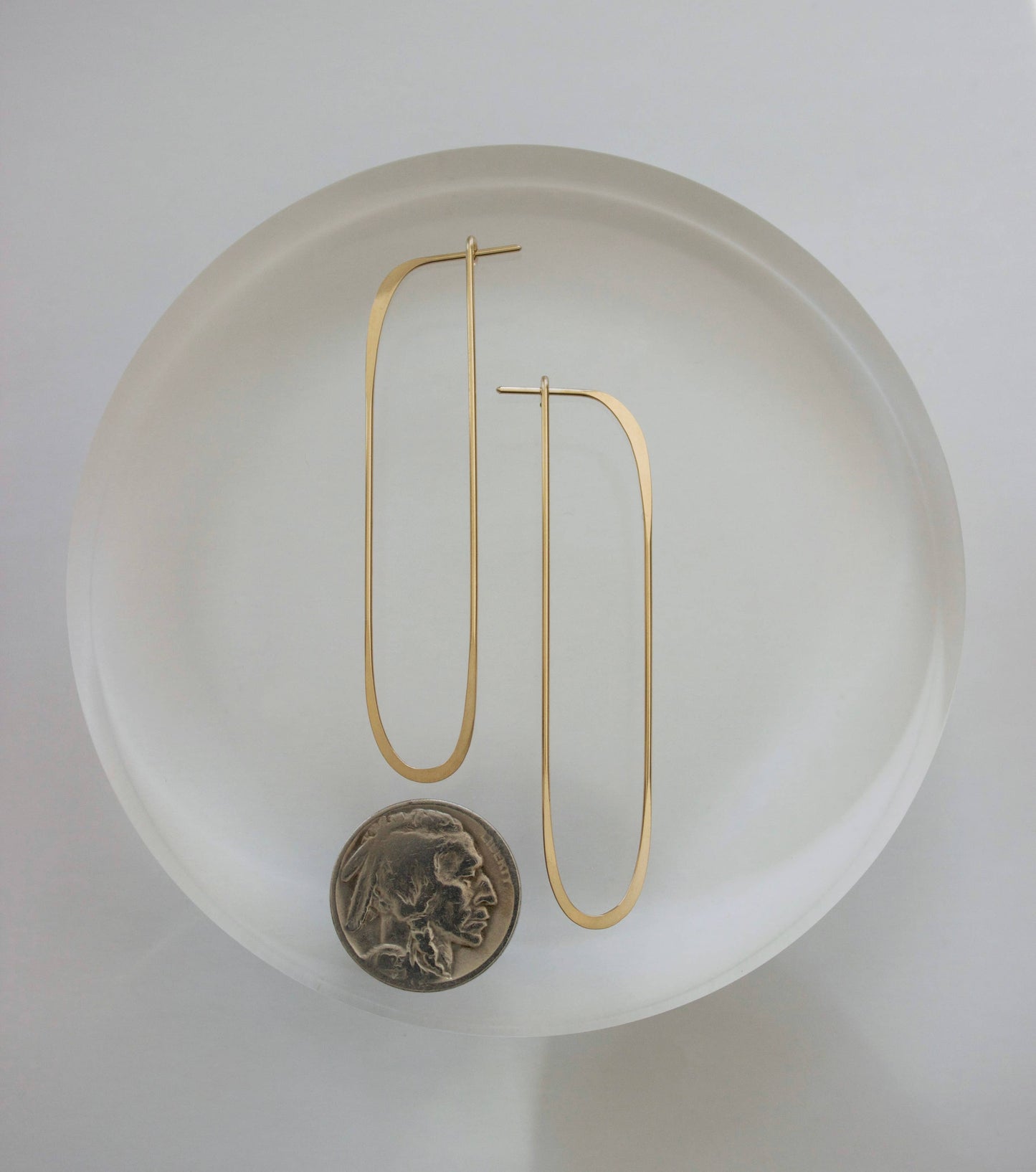 L.Greenwalt Jewelry - Long Oval Earrings: Sterling Silver