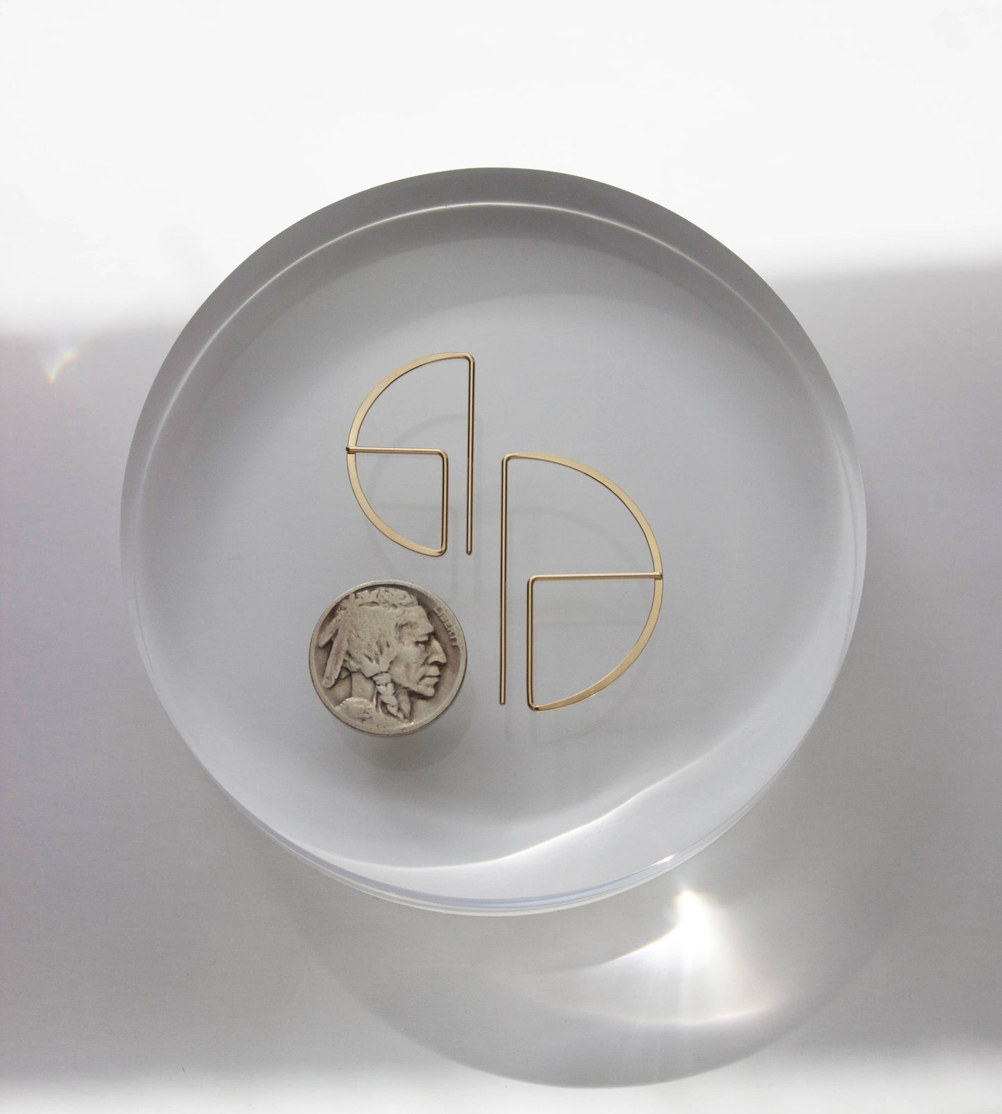 L.Greenwalt Jewelry - Large Round Profile Earrings: 14K Gold Fill